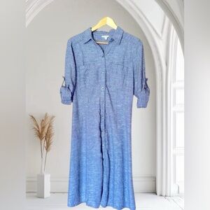 🎈Max Studio Midi Shirt Chambray Dress S